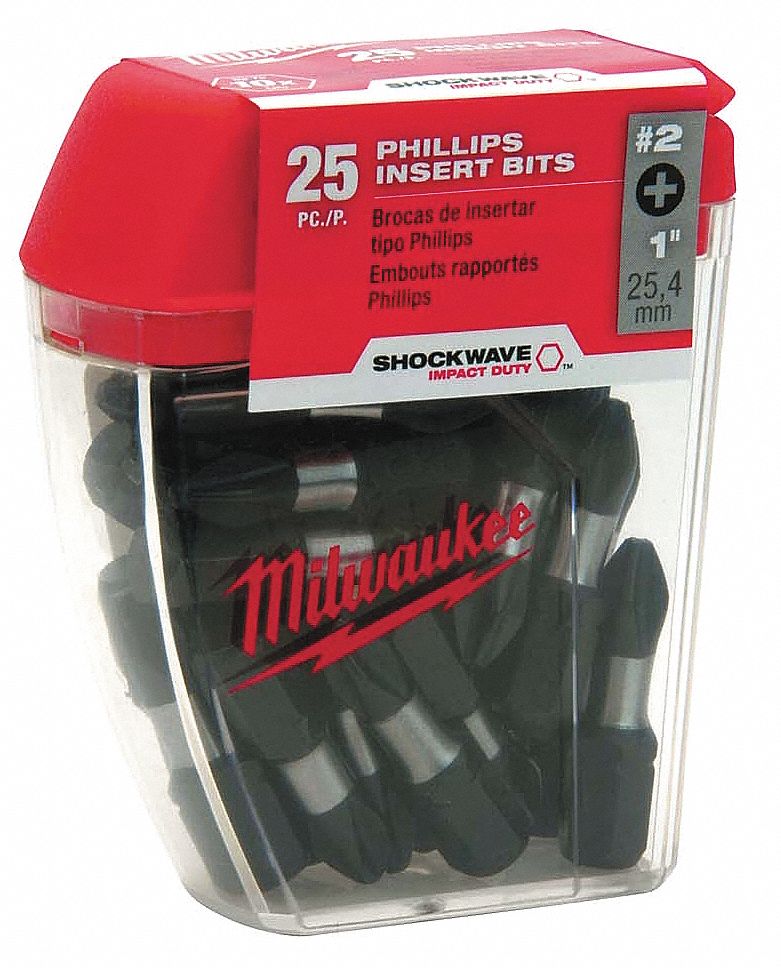 Insert Bit, Phillips #2, 1 In L, Pk 25