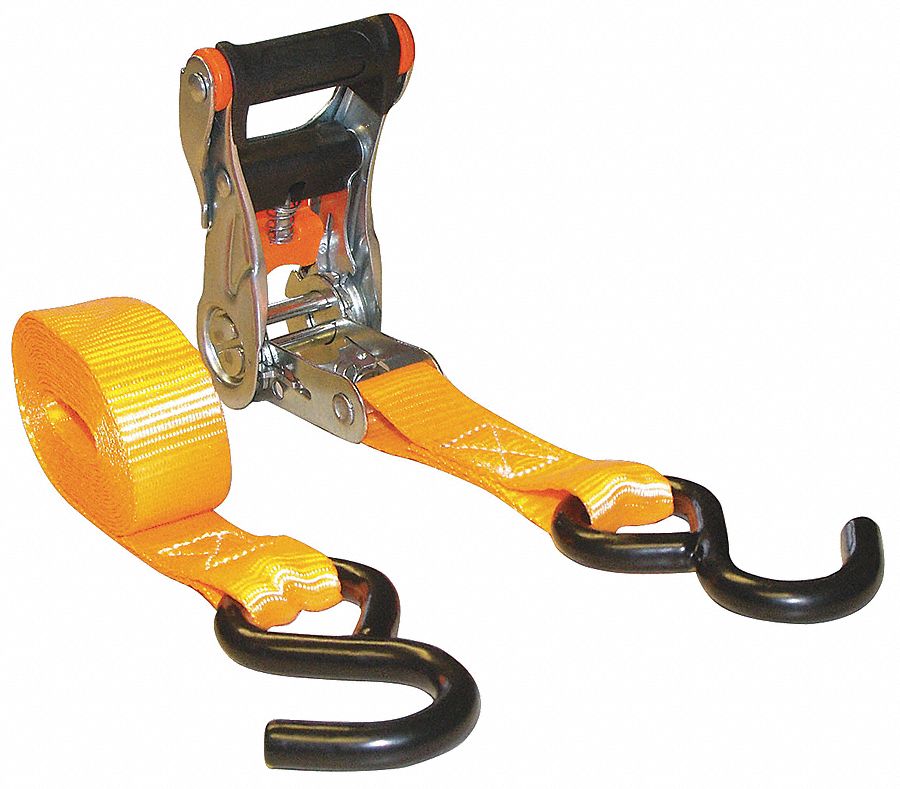 Tie-Down Strap, Ratchet, 10ft. x 1In., PK4