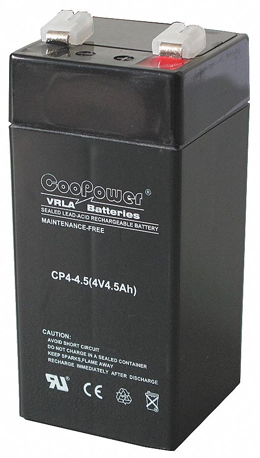 Battery, Sealed Lead Acid, 4V, 4.5Ah, Faston