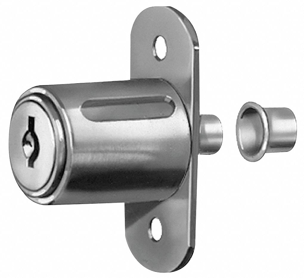 Sliding Door Lock, Nickel, Key C415A