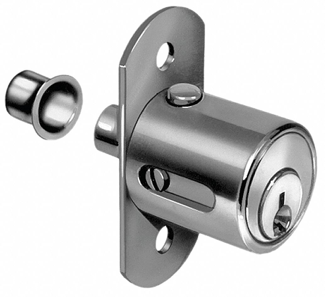 Sliding Door Lock, Chrome, Key 915