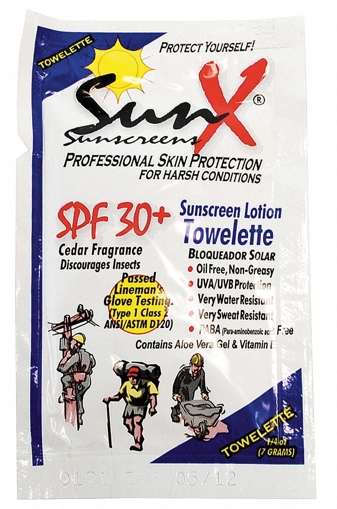 Sunscreen Towelettes, 8 x 5 Inch, PK 300