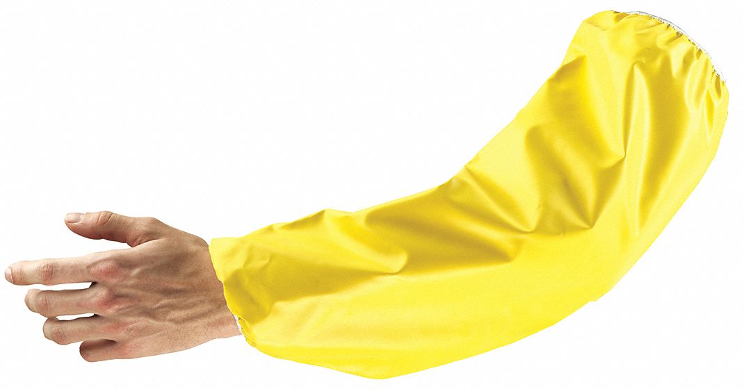 Sleeves, 18 In. L, Neoprene, Yellow, PR
