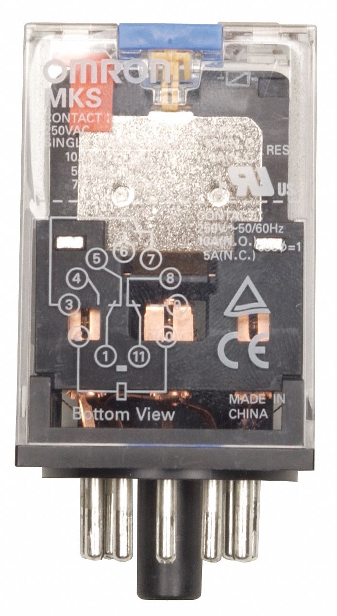 Relay, 3PDT, 11Pin, 24VDC, LED/Mech Indicate