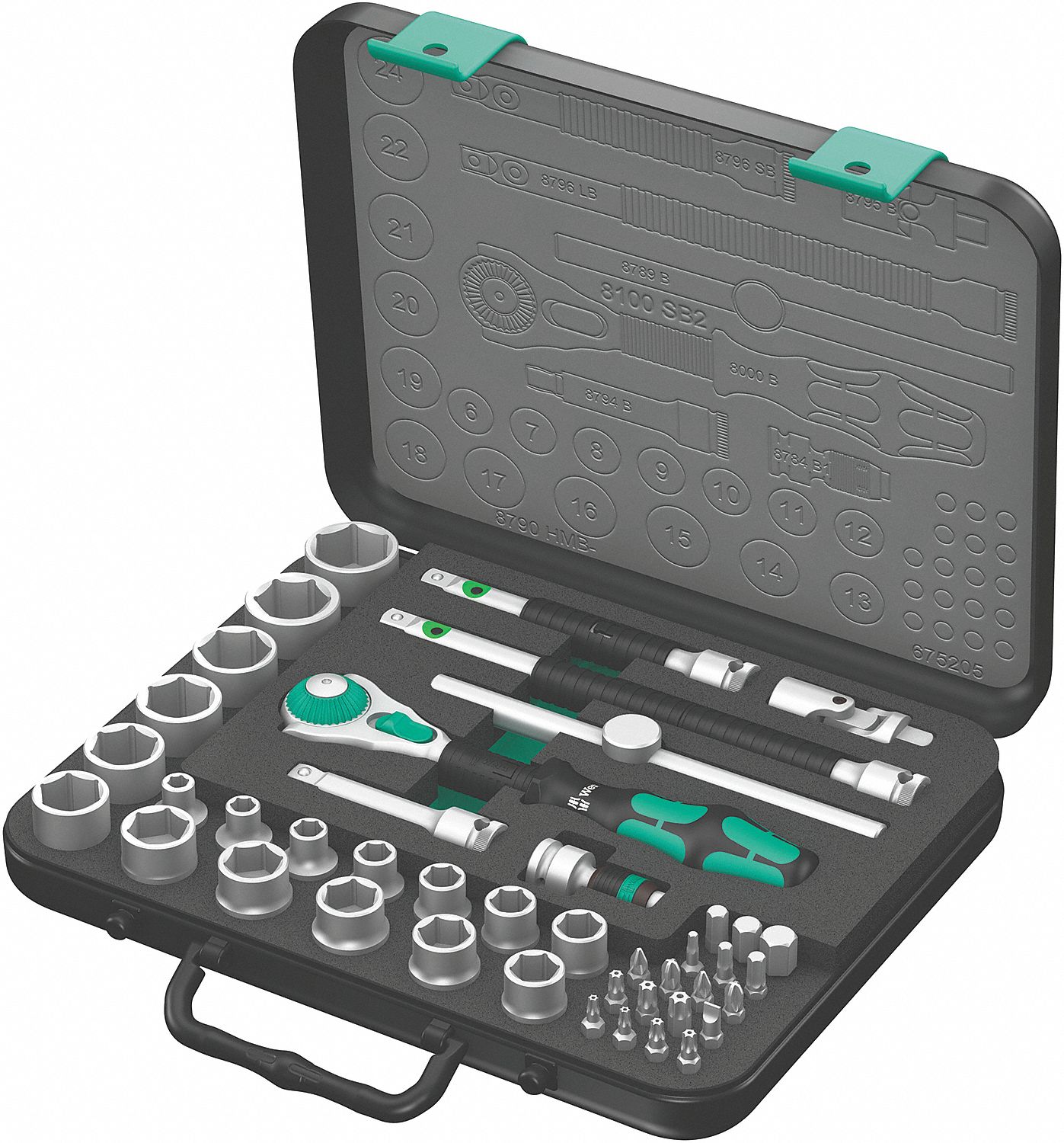 Socket Set, 3/8Dr, 6 Pt, 6-24mm, 43 Pc