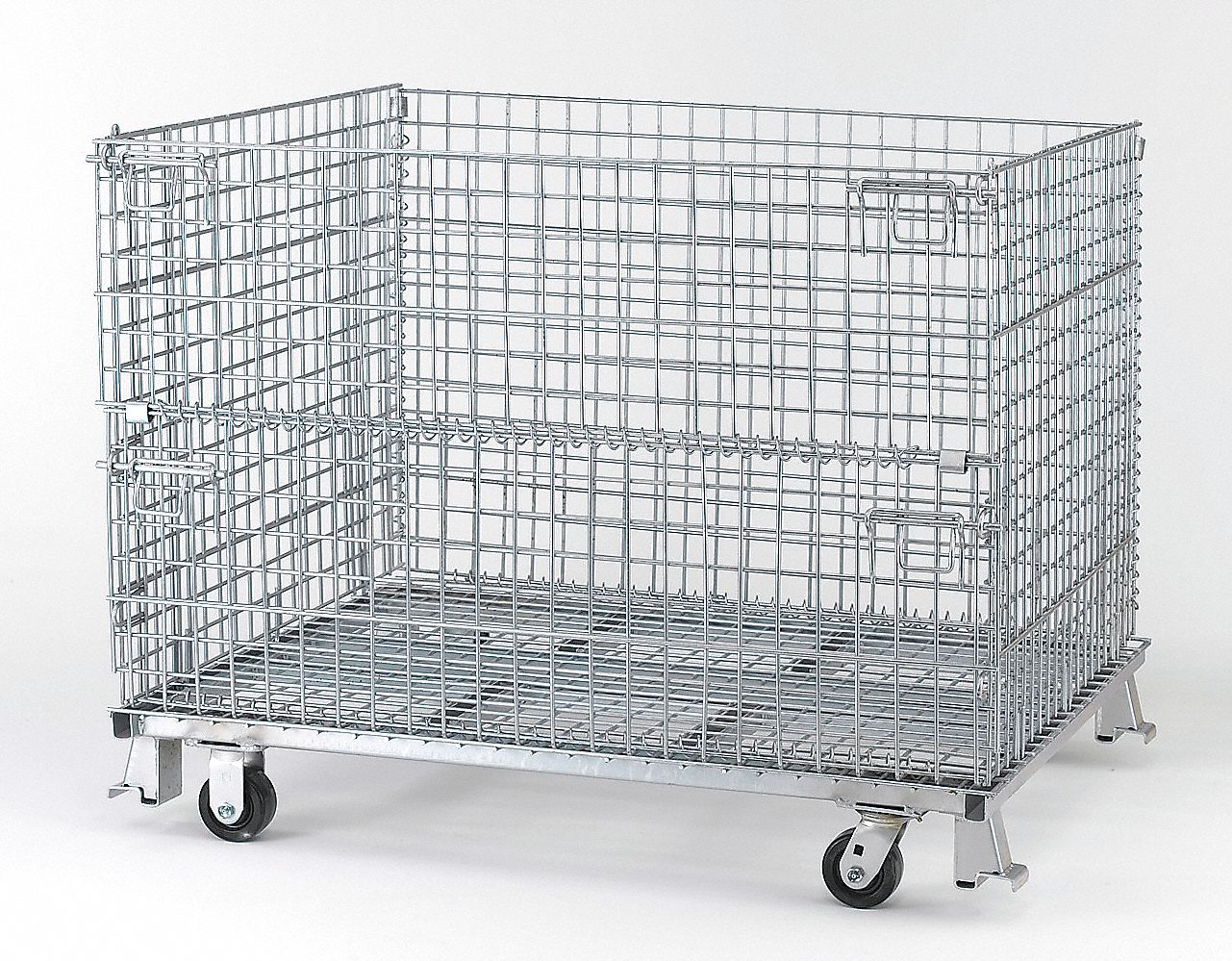 Wire Mesh Container, L 41 In, D 51 1/2 In