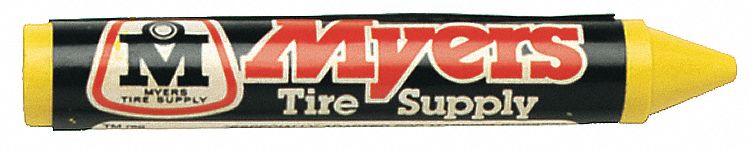 Tire Marking Crayon, 1/2x 3-5/8, Ylw, PK12