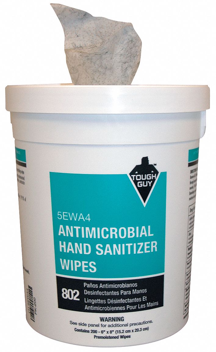 Antimicrobial Hand Wipes, Canister, PK 200