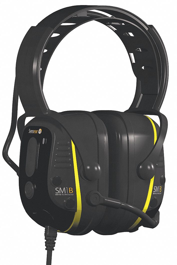 Electronic Ear Muff, 23dB, Over-the-H, Grn