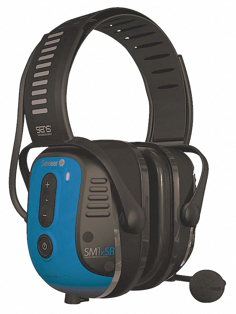 Electronic Ear Muff, 25dB, Over-the-H, Bl