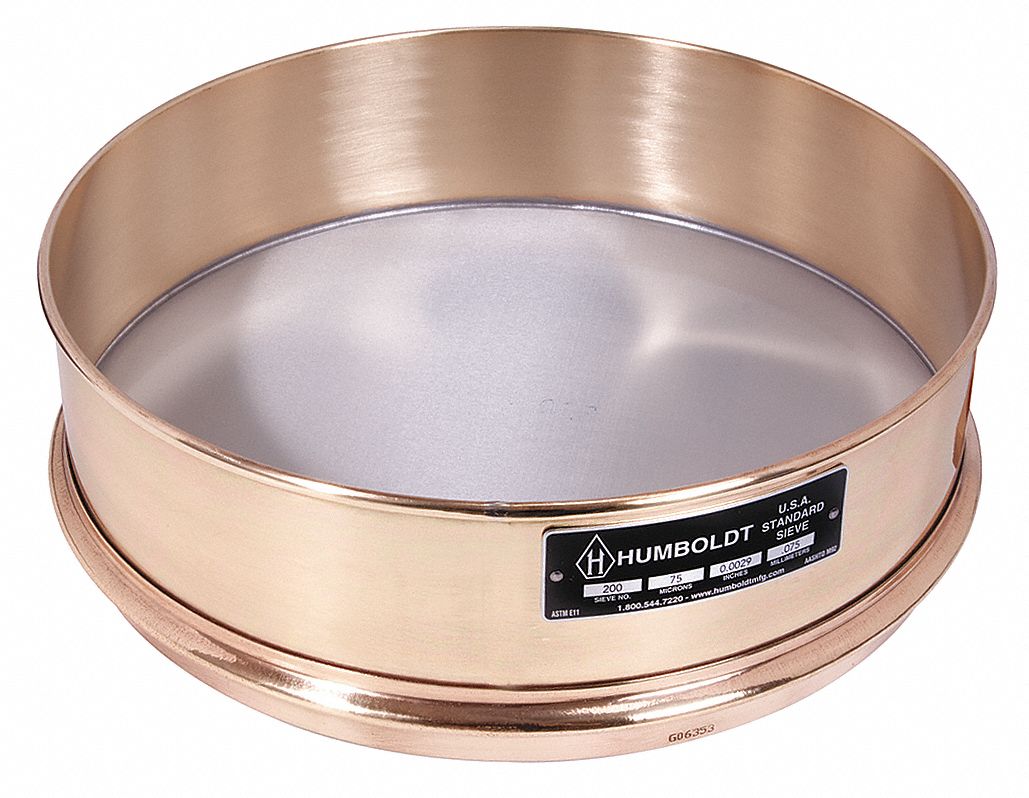 Sieve, 8 In, Brass Frame, SS Mesh, No. 170