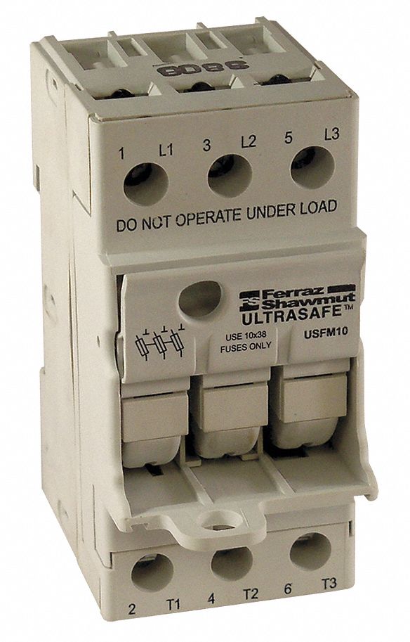Fuse Holder, 30A AC, 600V, 3Pole, FingerSafe