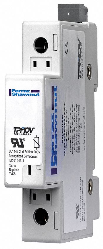 Surge Suppressor, 120V, 20A, 2 Wire, 1 Pole