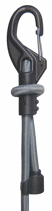 Bungee Cord, Carabiner, 10 In.L, 23/64 In.D