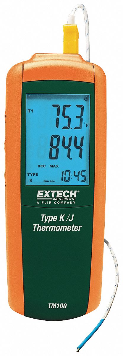 Thermocouple Thermometer, 1 In, Type J, K