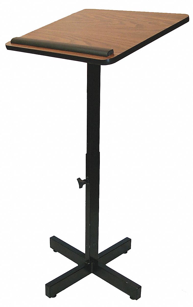 Lectern Stand, Adjustable, 36-44, Med Oak