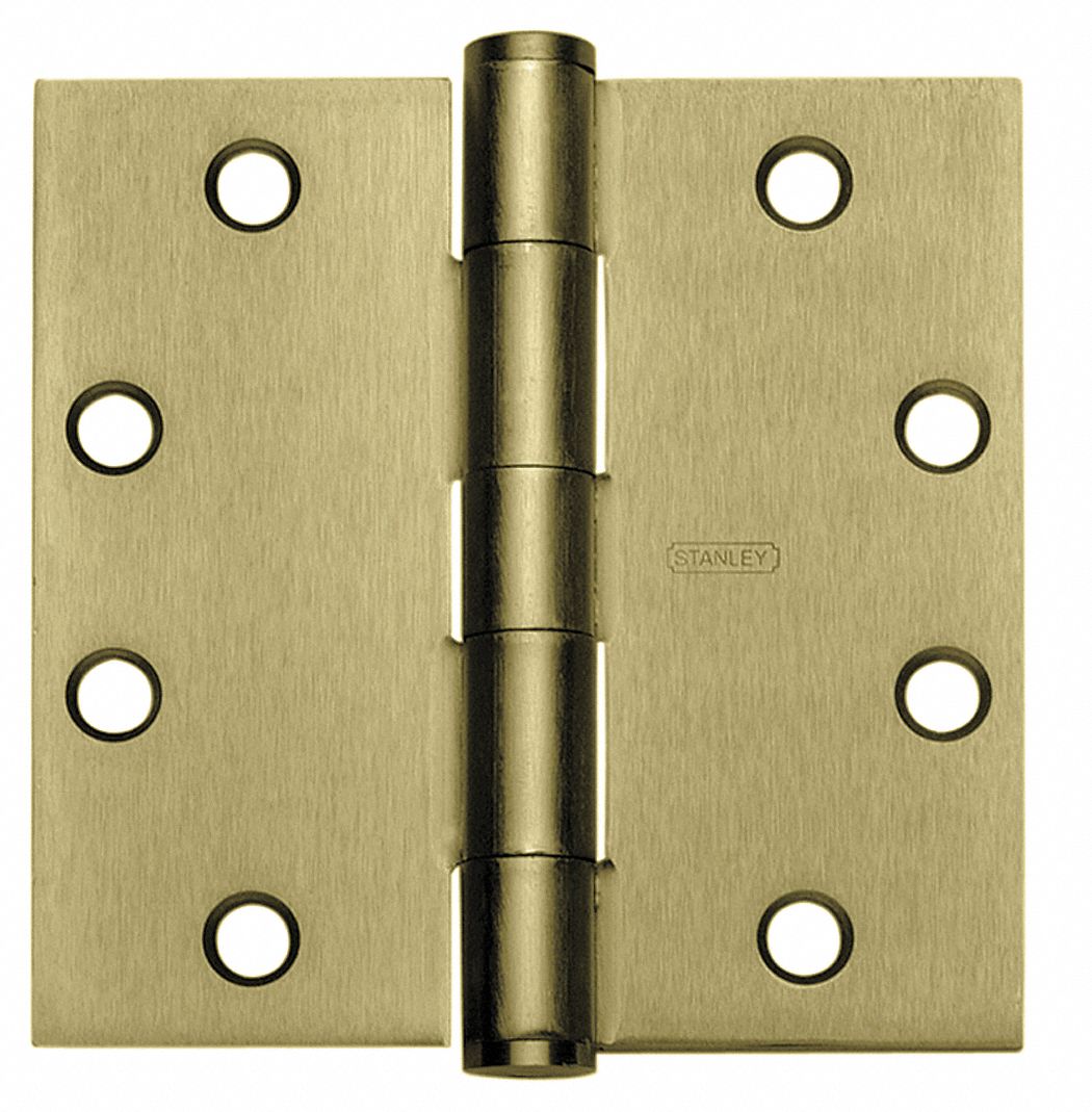 Hinge, Steel, Finish Brass, H 3 In.