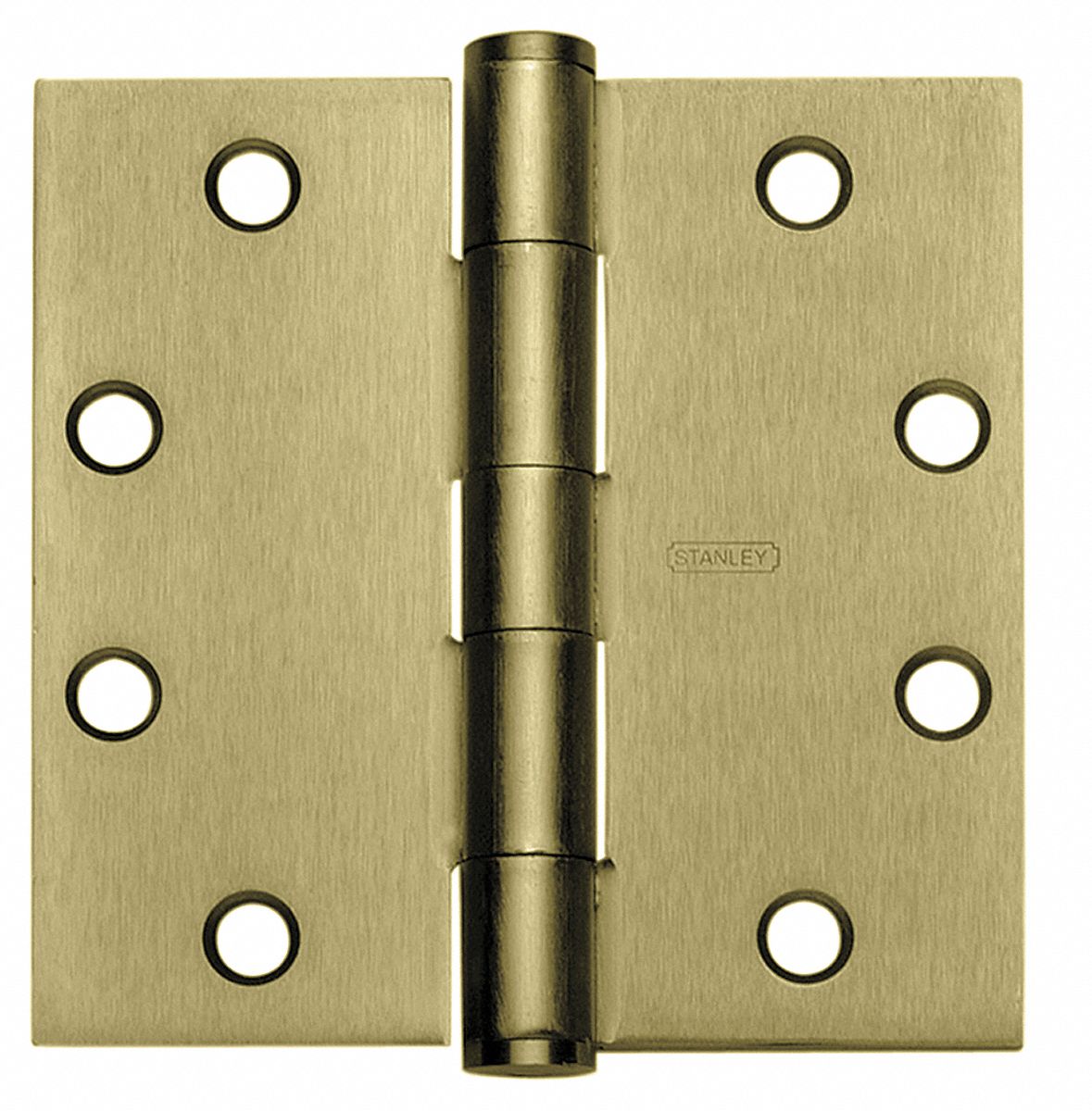 Hinge, Steel, Finish Brass, H 4 1/2 In.