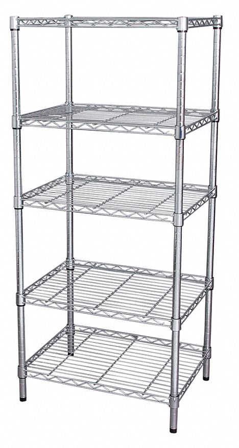 Wire Shelving, 74x60x18, 6 Shelf, Zinc