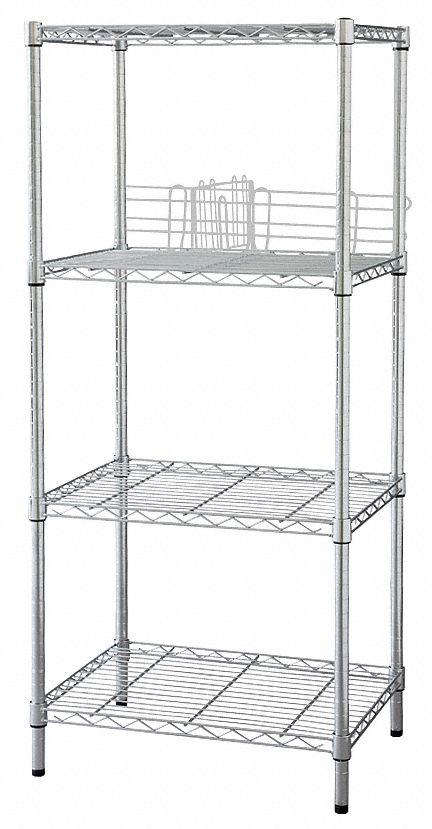 Wire Shelving, 74x60x18, 5 Shelf, Zinc