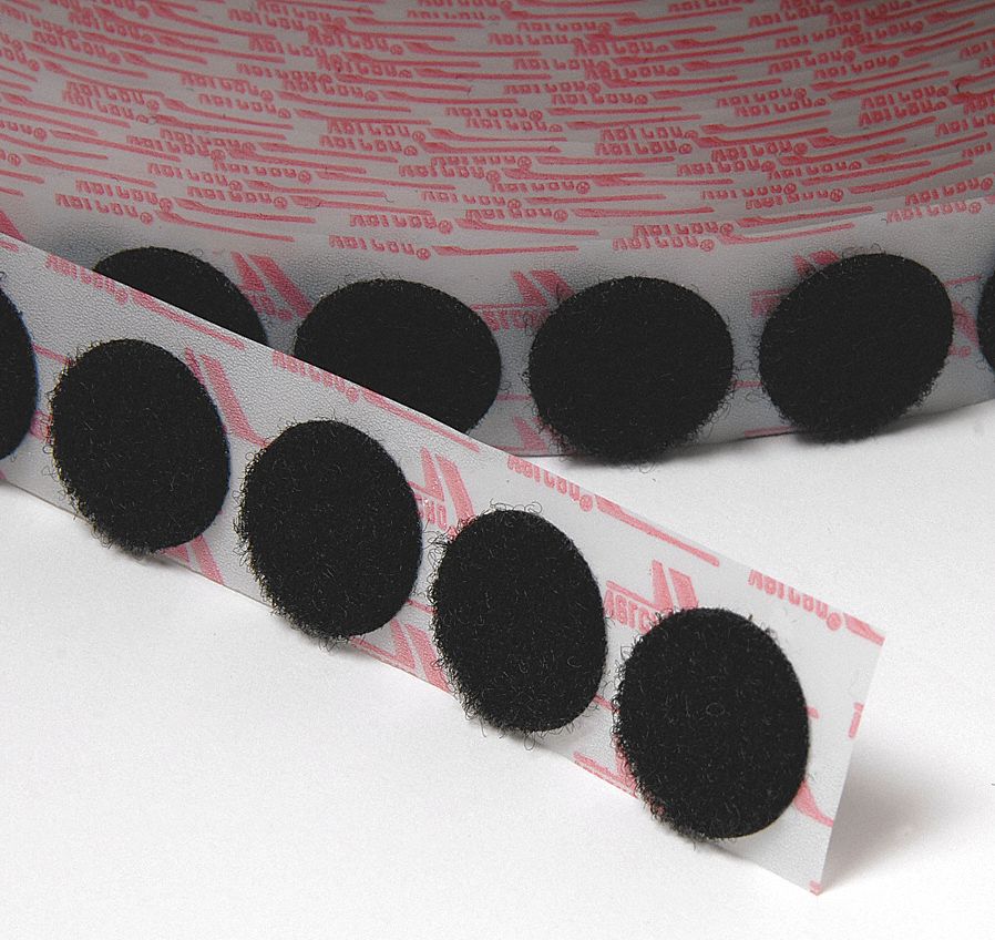 Reclosable, Lp, Dia 1 3/8, Blk, PK600