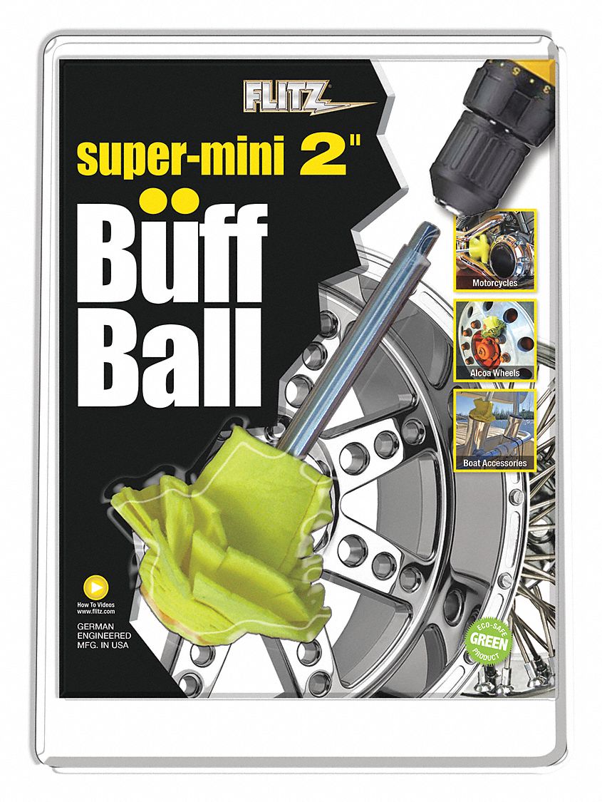 Buffing Ball, 2 In Dia., 8 In L Shaft