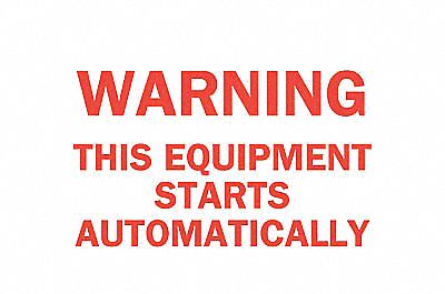 Warning Sign, 7 x 10In, R/WHT, ENG, Text