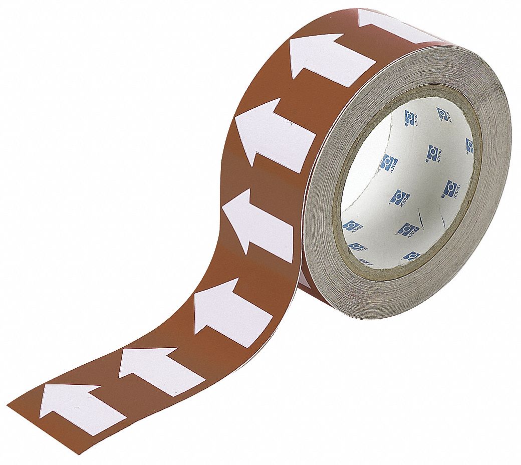 Arrow Tape, White/Brown, 1 In. W