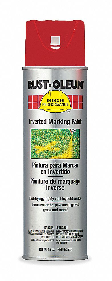 Inverted Marking Paint, Safety Red, 15 oz