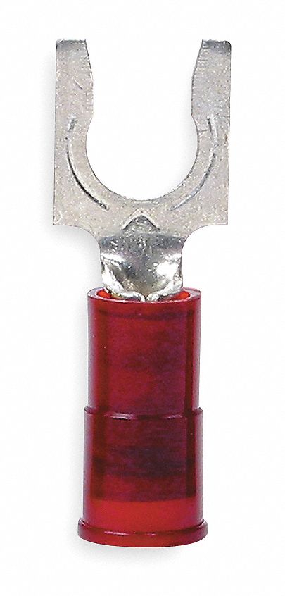 Fork Terminal, Red, 22 to 18 AWG, PK100