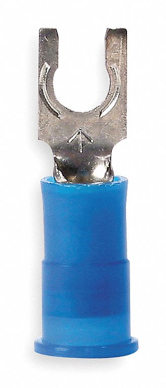 Fork Terminal, Blue, 16 to 14 AWG, PK100