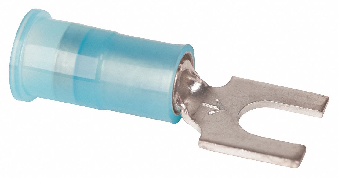 Fork Terminal, Blue, 16 to 14 AWG, PK100