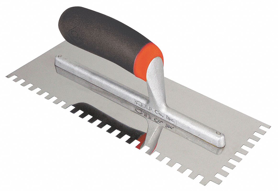Notched Floor Trowel, SS, 11x4 1/2In