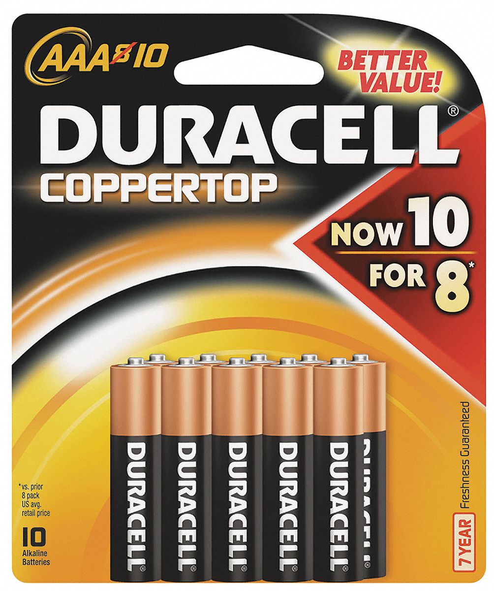 Battery, AAA, Alkaline, PK 10