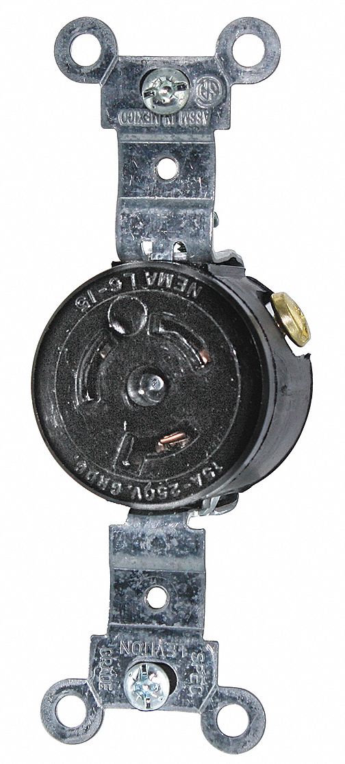 Locking Receptacle, L6-15R, 2P, 3W, 1Ph