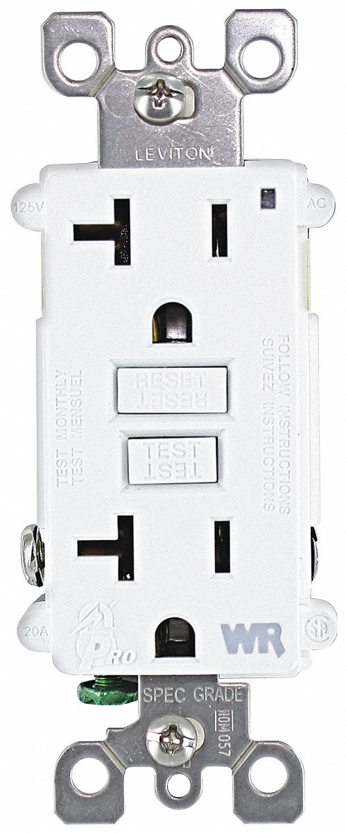 Receptacle, Weather Res GFCI, 5-20R, WH