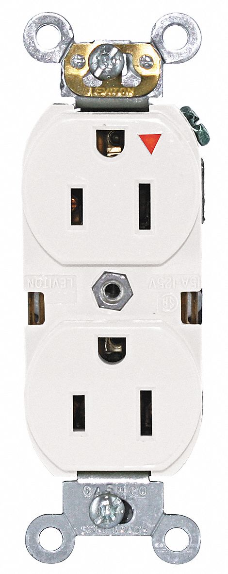 Iso.Grnd Receptacle, IndGrade, 5-15R, White
