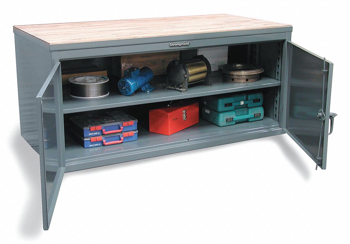 Cabinet Workbench, Maple Top, W 84, H37, D36