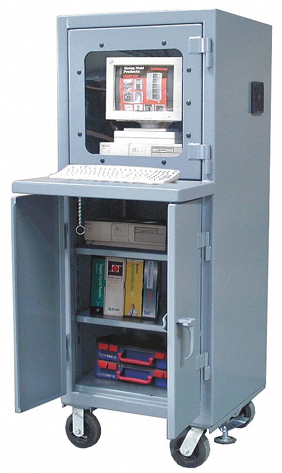 Mobile Computer Cabinet, W 26, D 36, H 68