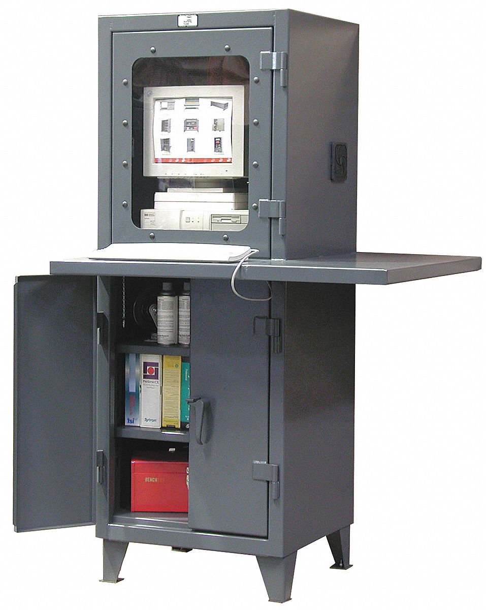 Computer Cabinet, W 43, D 36, 1 Side Shelf