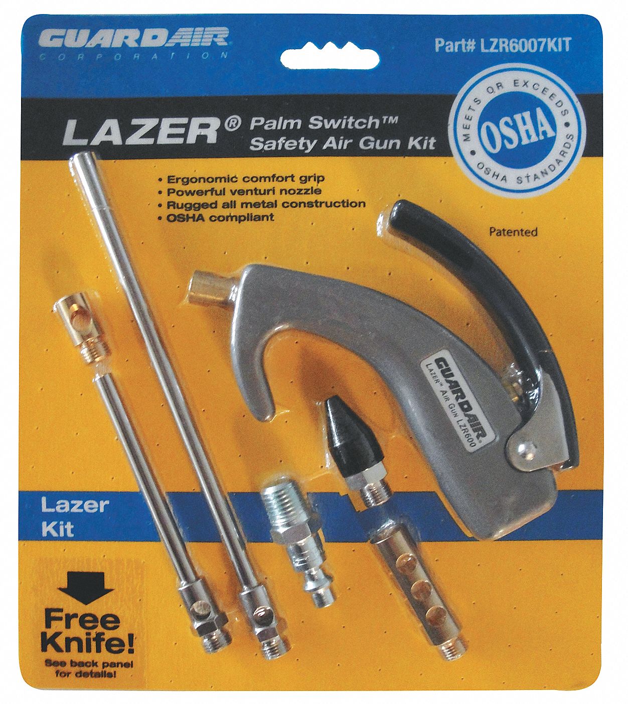Air Gun Kit, Chrome, 120 psi, 185 scfm
