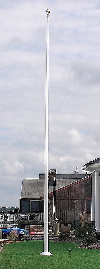 Flag Pole, 20 ft., Fiberglass, White