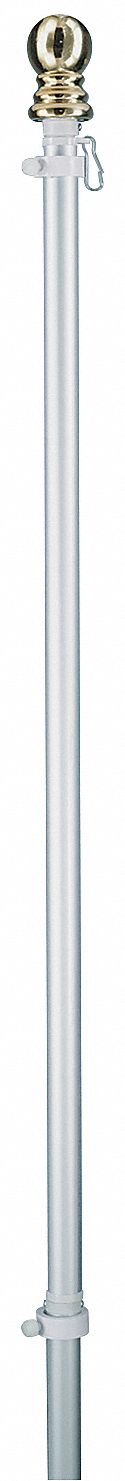 2-Piece Spinning Pole, Aluminum, Silver
