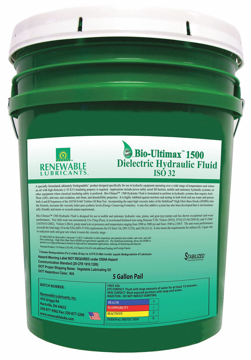 Dielectric Hydraulic Oil, ISO 32, 6 Gal