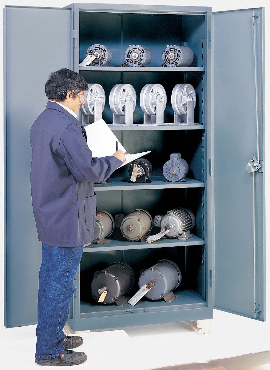 Storage Cabinet, Welded, Gray