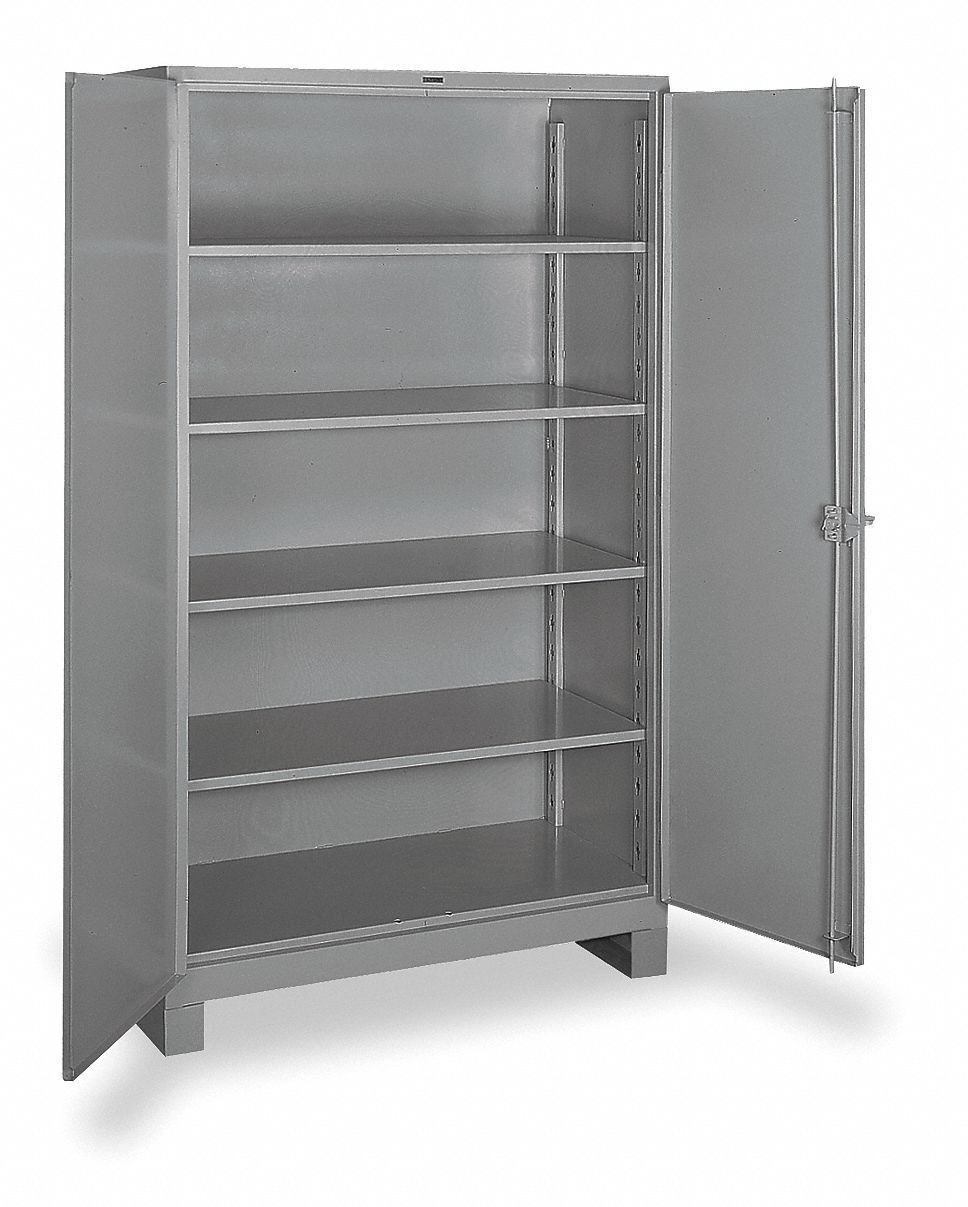 Storage Cabinet, Welded, Gray