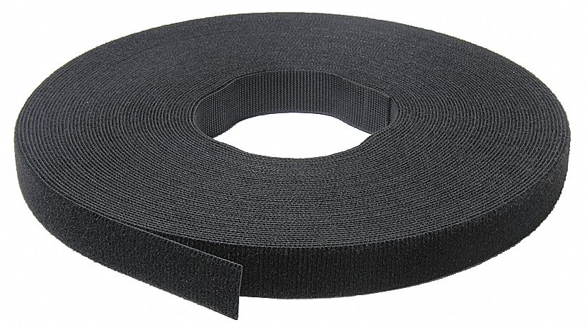 Self Gripping Strap, W 1/2 Inx25 Yd, Black