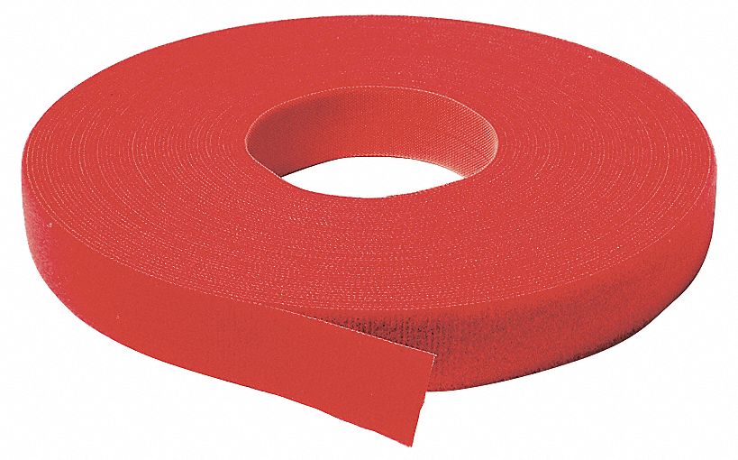 Self Gripping Strap, W 3/4 Inx25 Yd, Red