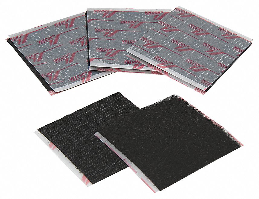 Hook Loop Set, 2Inx2In, Black, PK50