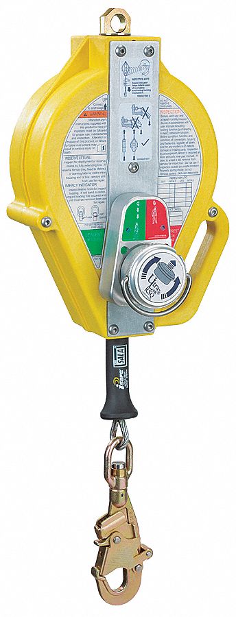 Self-Retrcting Lifeline, 50 ft, Ylw, 310 lb